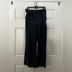 BANANA REPUBLIC | High-Waisted Taper Waist Tie Pants in Navy